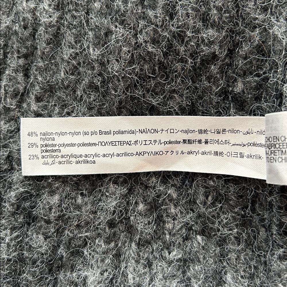 Zara Women Gray Long Knit Cardigan Sweater XS Cozy Open Front - Picture 7 of 9